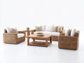 Divani da esterno-rattan-legno-tessuto-176x82x78 cm-marrone chiaro-bianco-casual contemporaneo