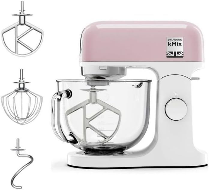 Kenwood KMX754PP Robot da Pasticceria - Motore Professionale 1000 W - Ciotola in Vetro da 5 Litri - Due Uscite per Accessori e Comando a Pulsante