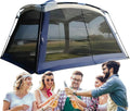 Riparo da campeggio blu con rete - tetto parasole resistente ai raggi UV - struttura portatile per famiglia - per giardino escursioni e viaggi