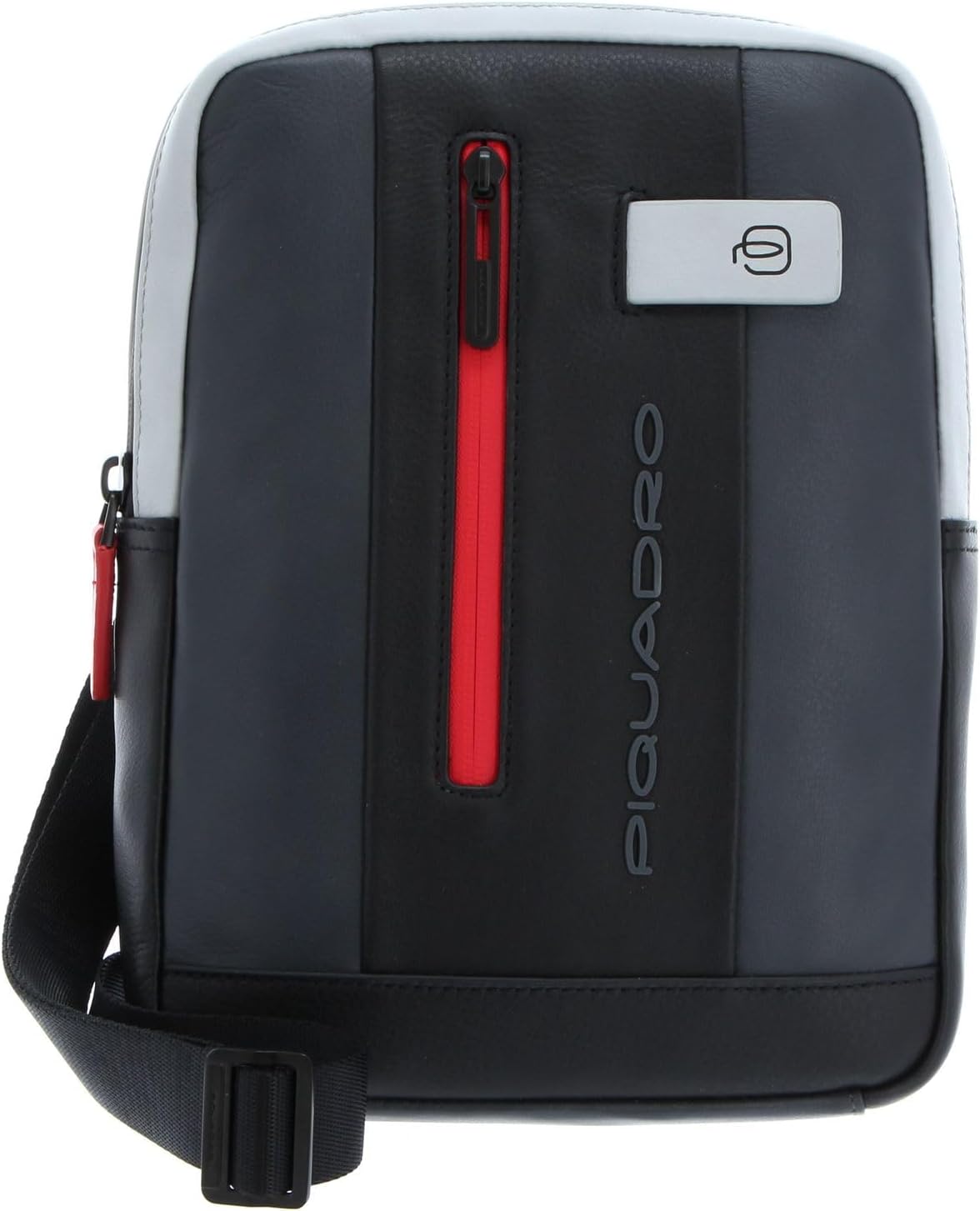 PIQUADRO Borsello Uomo a Tracolla - Borsa in Pelle Porta iPad - Chiusura Zip e Fodera Poliestere - Accessorio da Viaggio Uomo