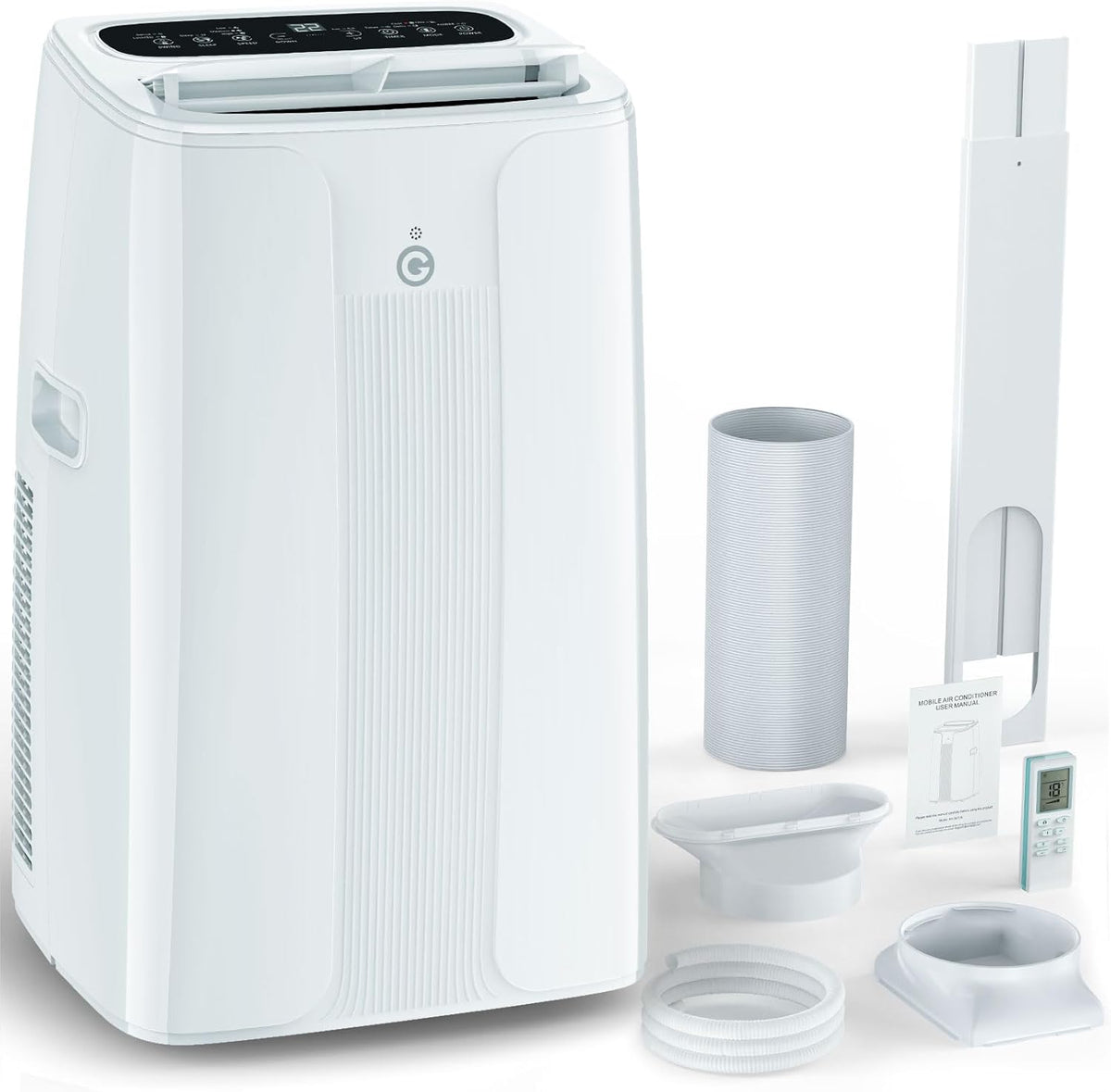Climatizzatore portatile 14000 BTU - Deumidificatore 4 in 1 e ventilatore a 2 velocità - Display digitale e telecomando - Timer 24 ore per ambienti fino a 32 m2