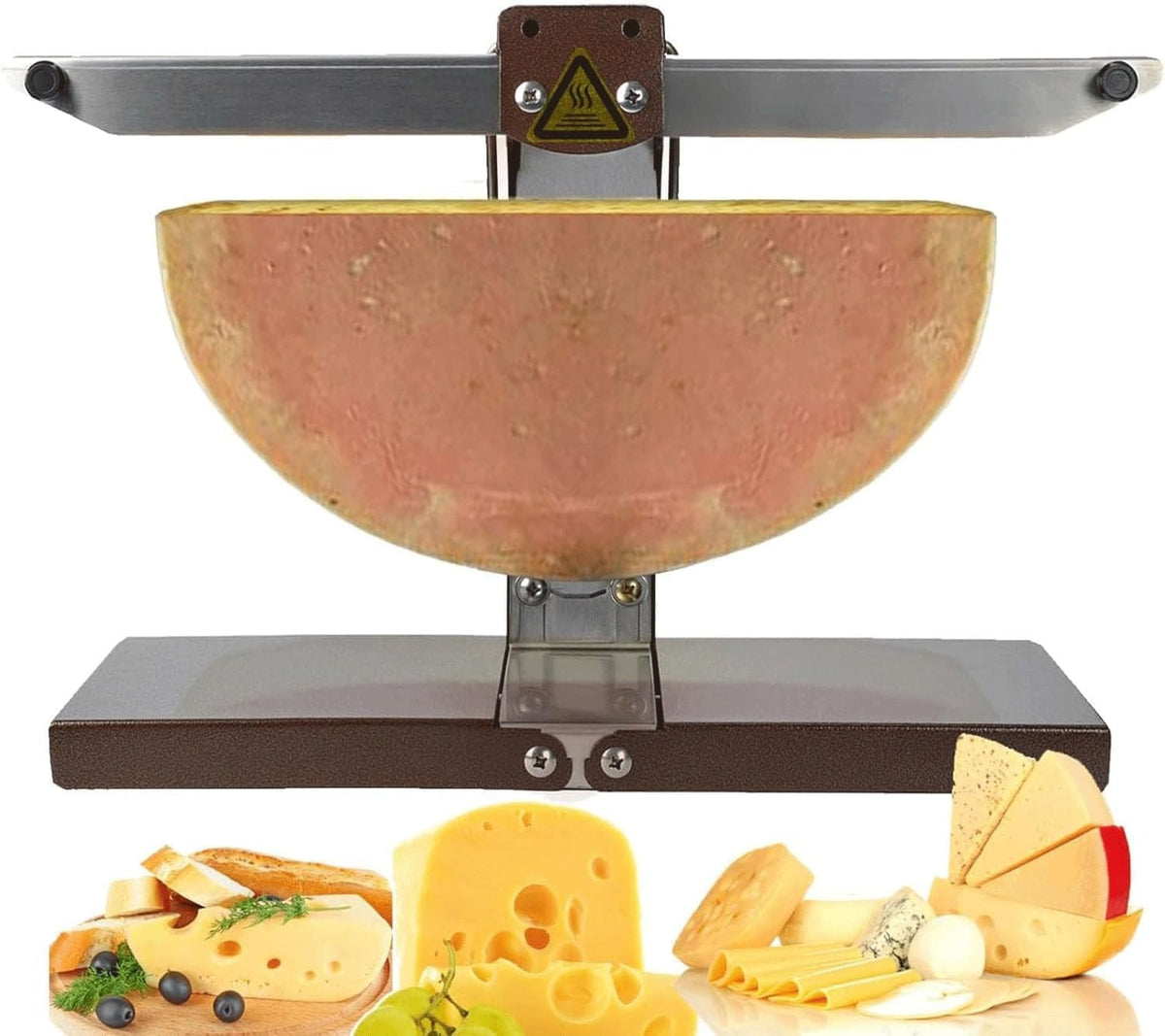 Fonditore raclette professionale - Potenza 900 W con doppia area di riscaldamento - Struttura in acciaio inossidabile - Per fusione tradizionale del formaggio