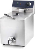 Lacor 69468 - Friggitrice elettrica professionale 8 L - Potenza 3250 W con rubinetto di scarico - Struttura in acciaio per cucina professionale