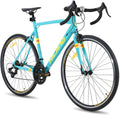 Bici da strada HILAND Daring 28 pollici verde - telaio in alluminio 49 53 57 cm - cambio 14 velocità e freni Caliper - city bike 700C per uomo e donna