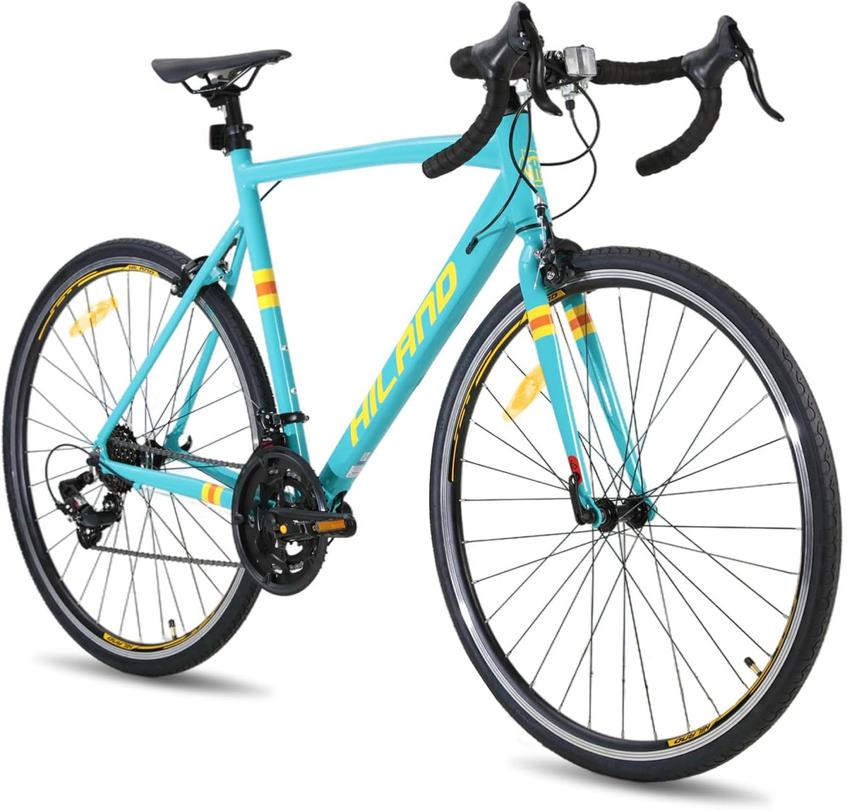 Bici da strada HILAND Daring 28 pollici verde - telaio in alluminio 49 53 57 cm - cambio 14 velocità e freni Caliper - city bike 700C per uomo e donna