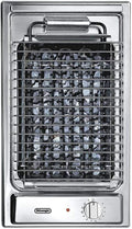 DeLonghi BQI 13-1 - Barbecue Elettrico da Tavolo 2400 W - Acciaio Inossidabile - Barbecue e Bistecchiera con Una Impostazione