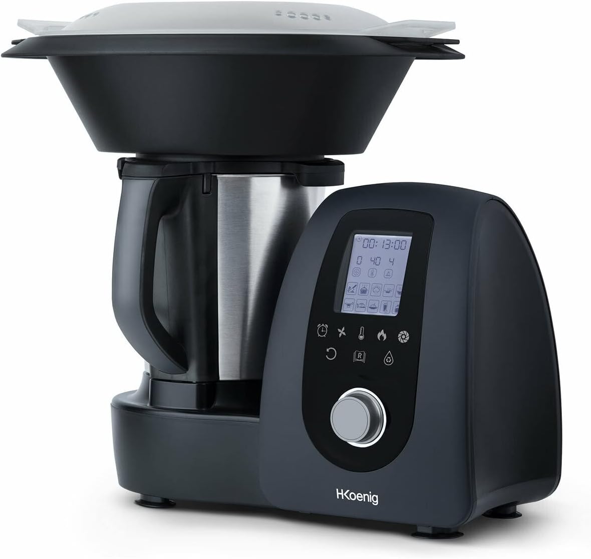H.Koenig HK8 Robot da Cucina Professionale - Motore 1000 W con Oltre 30 Funzioni - Recipiente da 2 Litri e Velocità Turbo 10 - Temperatura da 37 a 120 C