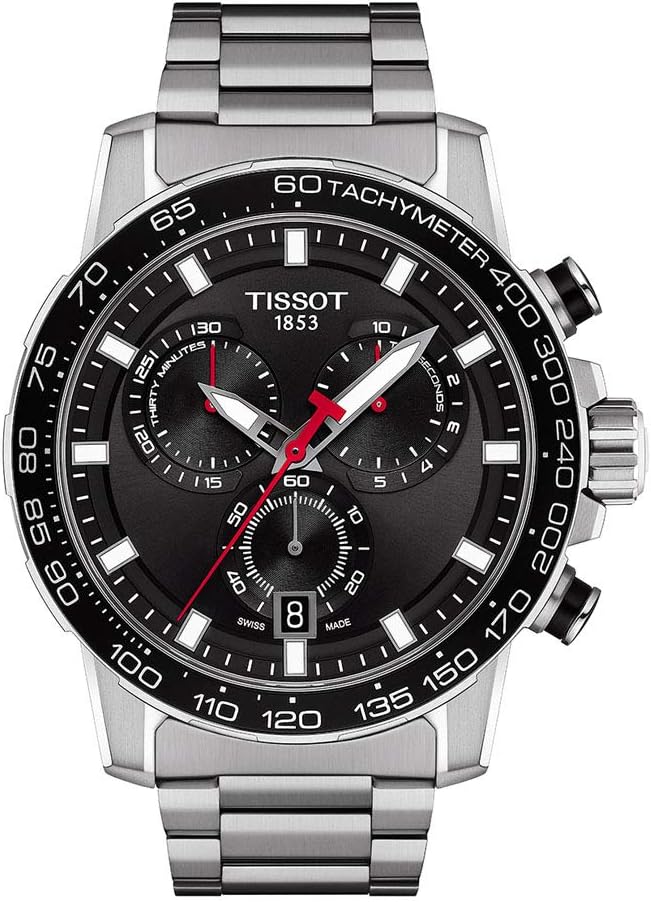 Tissot T125.617.11.051.00 - Orologio uomo analogico cronografo - Cassa 45.5 mm e bracciale in acciaio inox - Vetro zaffiro quadrante grigio con tachimetro