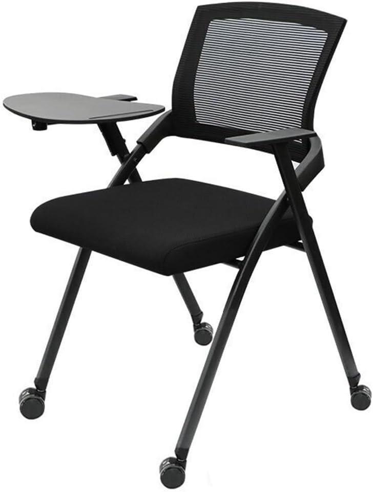 Sedia ergonomica da ufficio pieghevole nera - seduta regolabile e leggera - design portatile per conferenze - per riunioni formazione e ufficio