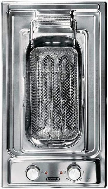 DeLonghi FRI 13-2 - Friggitrice da Incasso 30 cm - Acciaio Inossidabile - Cestello e Vasca Asportabili con Potenza 1600 W