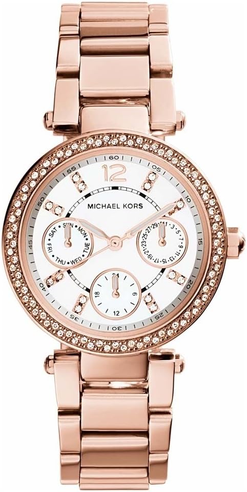 Michael Kors Parker - Orologio donna cronografo al quarzo - Struttura in acciaio inossidabile - Cinturino in acciaio o PVC per uso quotidiano