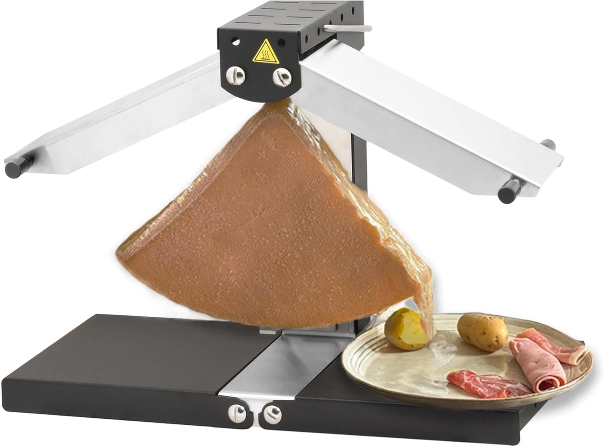 Louis Tellier Brézière Signature Basalte - Raclette elettrica per 1 fino a 6 persone - Potenza 1000 W - Acciaio inox nero con rampe regolabili