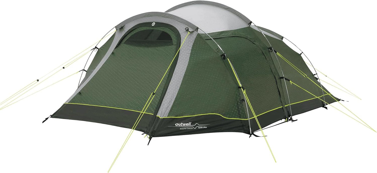 Tenda OUTWELL da campeggio gialla 420 x 260 x 140 cm - struttura a tunnel in nylon per 3 stagioni - peso 7,43 kg - con custodia per il trasporto