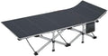 Letto pieghevole da esterno singolo nero - formato unico con peso 3 kg - struttura portatile rinforzata - per casa adulti e relax all'aperto