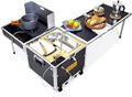 Cucina da campeggio portatile con ruote 55 litri - contenitore multifunzionale pieghevole - stazione mobile da esterno - per picnic e avventure outdoor