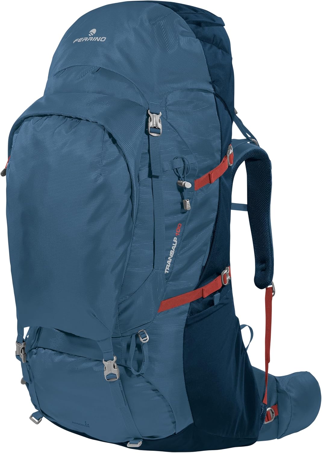 Zaino Ferrino Transalp 100 L blu unisex - dimensioni 37 x 44 x 85 cm - struttura da 2,5 kg ad alta capacità - per trekking viaggi e trasporto di attrezzatura outdoor