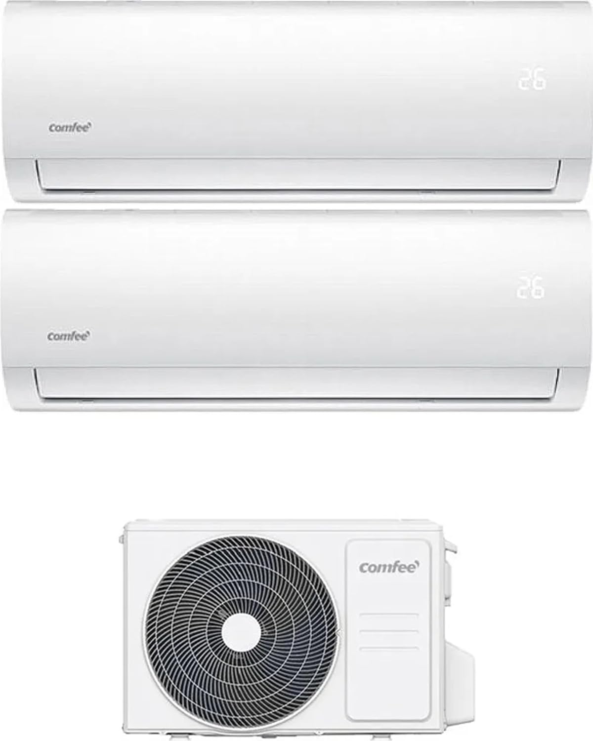 CFW12AIU CFW09AIU 2F18K - Climatizzatore dual split 9000 e 12000 BTU - Pompa di calore - Classe A plus plus e A plus con telecomando