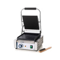 HENDI Piastra a Contatto Professionale 1800 W - Grill Panini in Acciaio Inox - Piastre Liscia e Rigata in Ghisa Smaltata - Controllo Temperatura 230 V