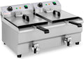 Royal Catering RCEF 13DB - Friggitrice elettrica doppia 2 x 13 L - Potenza totale 6400 W a 230 V - Acciaio inox con rubinetti di scarico