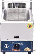 DPLWJPP Friggitrice professionale a gas 10 L - Struttura in acciaio inossidabile - Potenza della fiamma regolabile - Cestello per ristorante e uso domestico