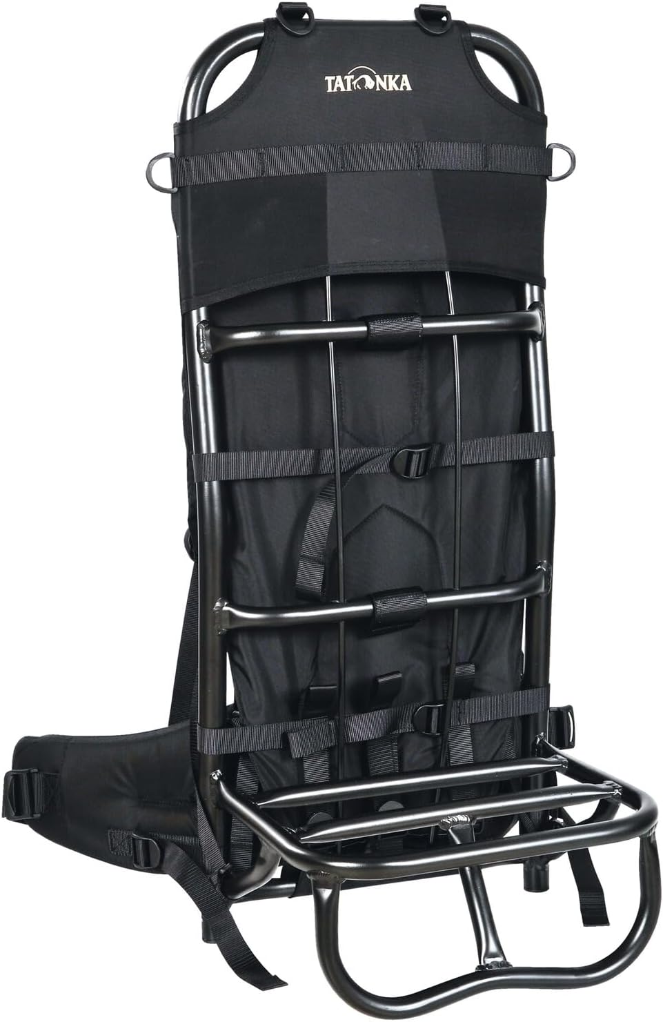 Zaino Tatonka nero 78 x 35 x 28 cm - nylon e poliammide con telaio in alluminio - sospensione regolabile e schienale ergonomico imbottito - per trekking adulto
