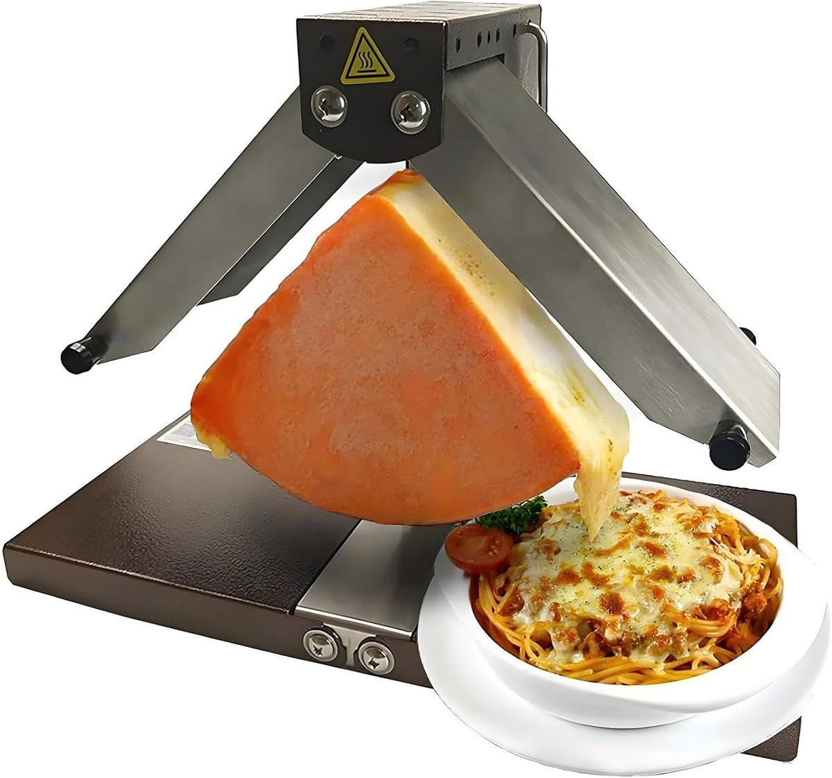 Griglia Elettrica Scioglifomaggio Raclette - Supporto per Mezza Forma Inclinabile - Altezza e Angolo Regolabili - Macchina Multiuso da 3,5 kg