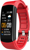 Smartwatch uomo donna rosso - Touchscreen 0.96 pollici - Frequenza cardiaca pressione sanguigna e GPS integrato - Fitness tracker Bluetooth impermeabile IP67