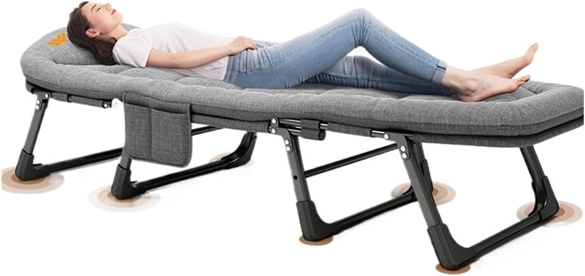 Poltrona lounge reclinabile portatile - letto semplice trasformabile da campeggio - seduta individuale per relax - per ufficio casa e attività outdoor