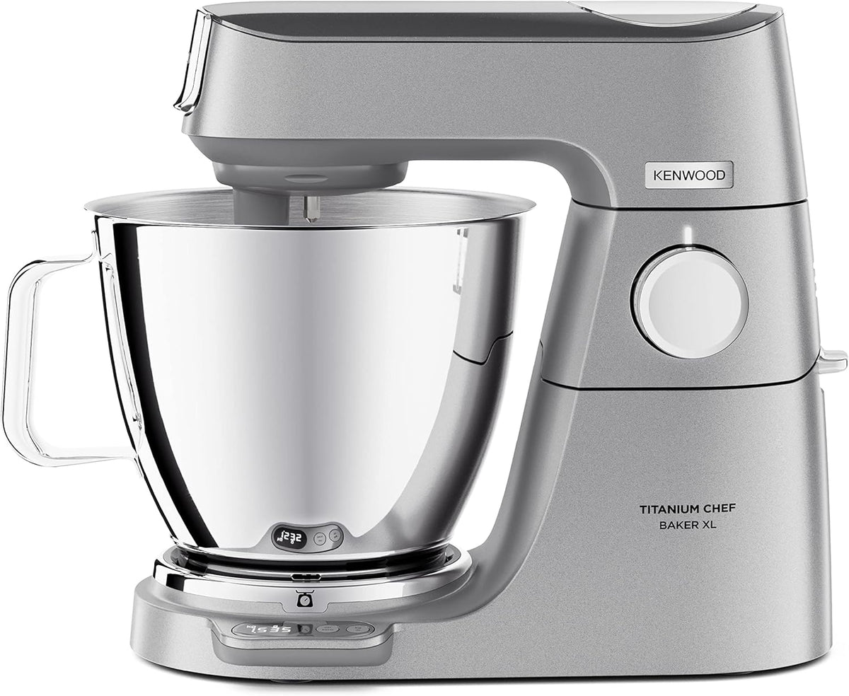 Kenwood Titanium Chef Baker XL KVL85.424SI - Planetaria 1200 W con Bilancia Integrata - Doppia Ciotola 5 e 7 Litri - Food Processor e Frullatore in Vetro