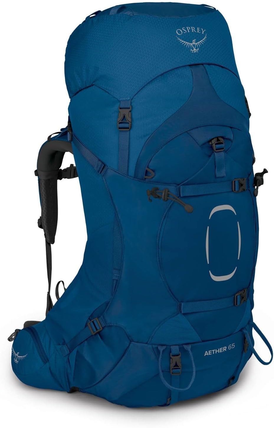Osprey Aether 65 zaino da backpacking uomo - 65 litri Deep Water Blue - nylon leggero con portabottiglie - taglia S-M per hiking e attività outdoor