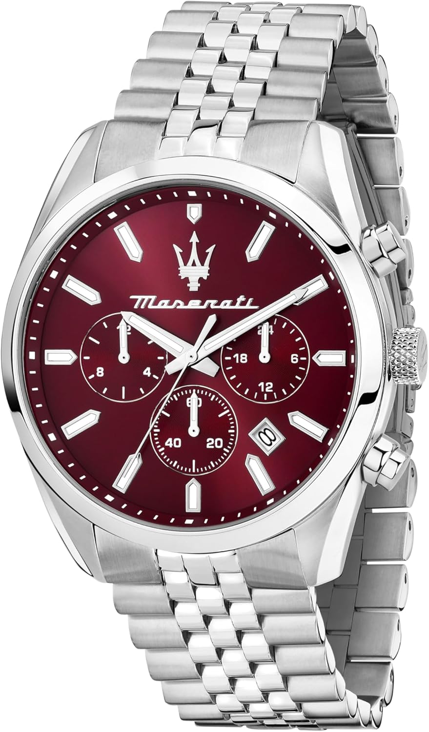 Maserati Attrazione - Orologio uomo analogico con data - Cassa 43 mm - Struttura in acciaio inossidabile per uso quotidiano