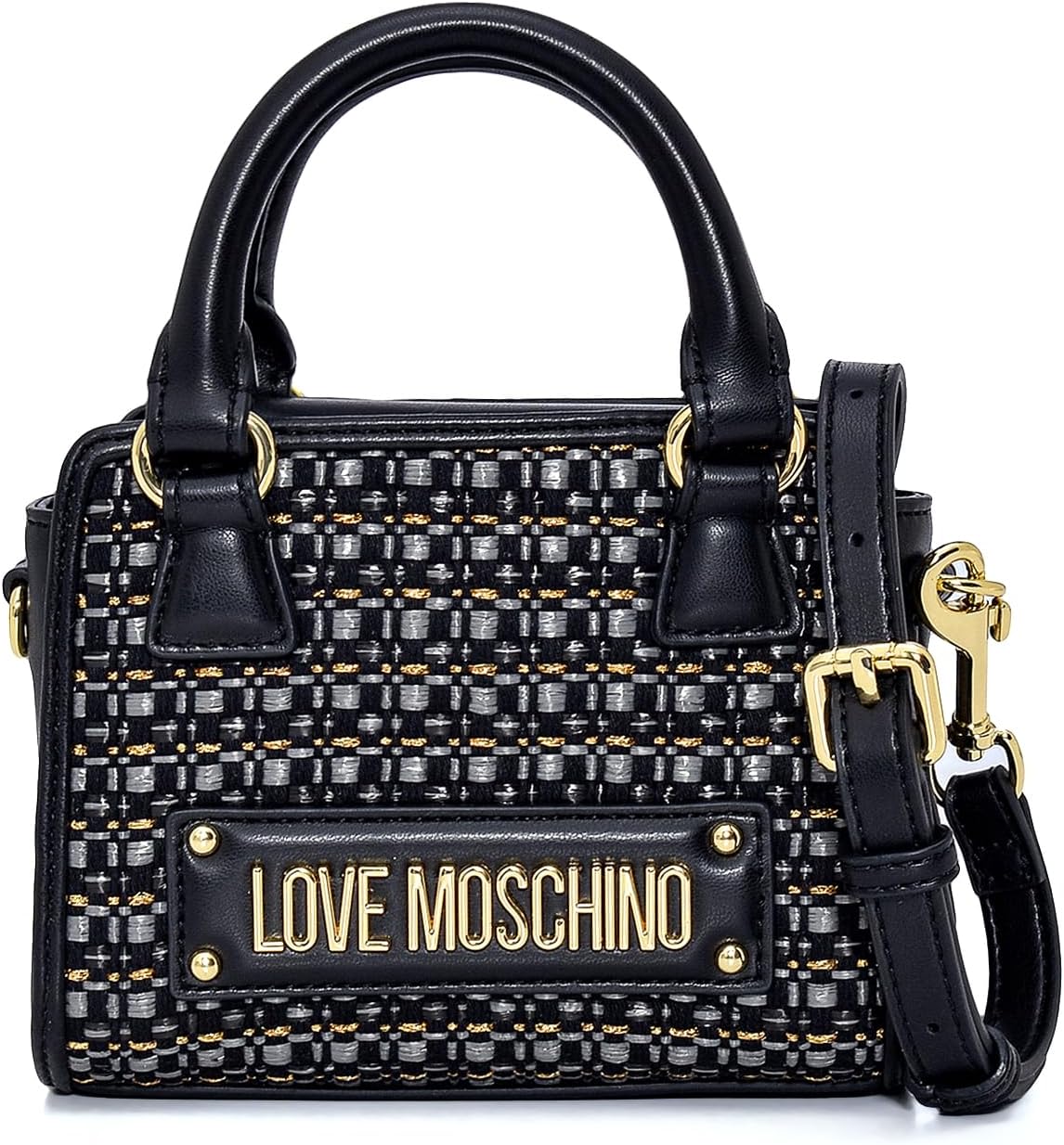 Love Moschino Minizaino Donna Nero - Taglia Unica con Chiusura Zip - Fodera in Poliestere - Zaino Compatto per Uso Quotidiano