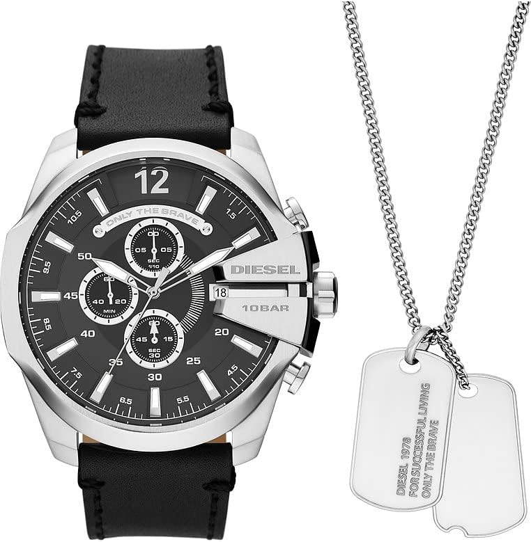 Diesel Chief Series Orologio uomo - Movimento cronografo - Struttura in acciaio inossidabile - Cinturino in silicone acciaio inossidabile o pelle