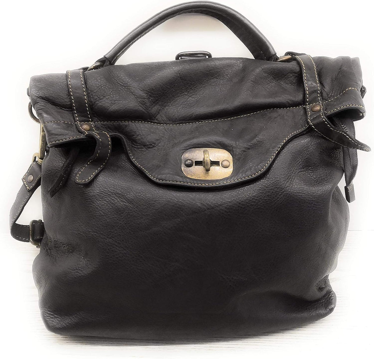 Bayside BS280 - Borsa Donna Trasformabile Zaino Cartella - Chiusura Twist Lock - Accessorio Versatile per Uso Quotidiano