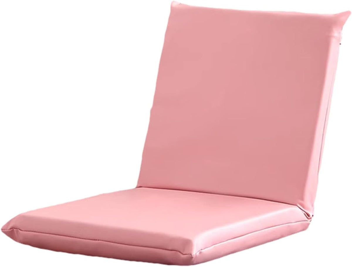 Sedia da pavimento regolabile rosa taglia grande - schienale con 5 posizioni e imbottitura - divano basso portatile per relax - per campeggio lettura e gioco