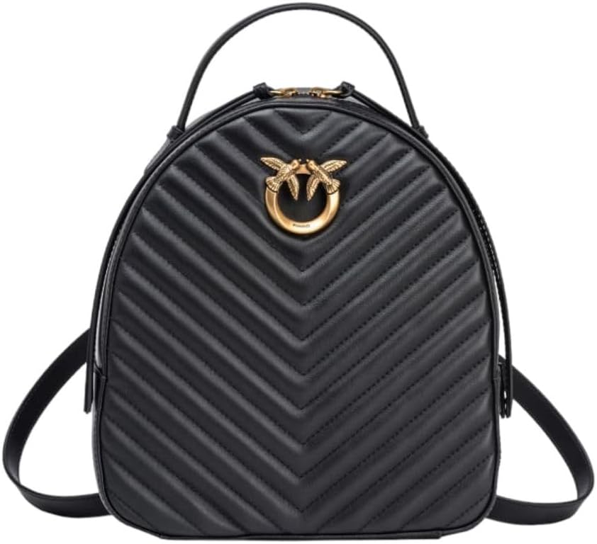 Pinko Love Click Classic 102530A1J2 - Zaino Donna in Cuoio - Modello Compatto da Schiena - Accessorio Femminile per Uso Quotidiano