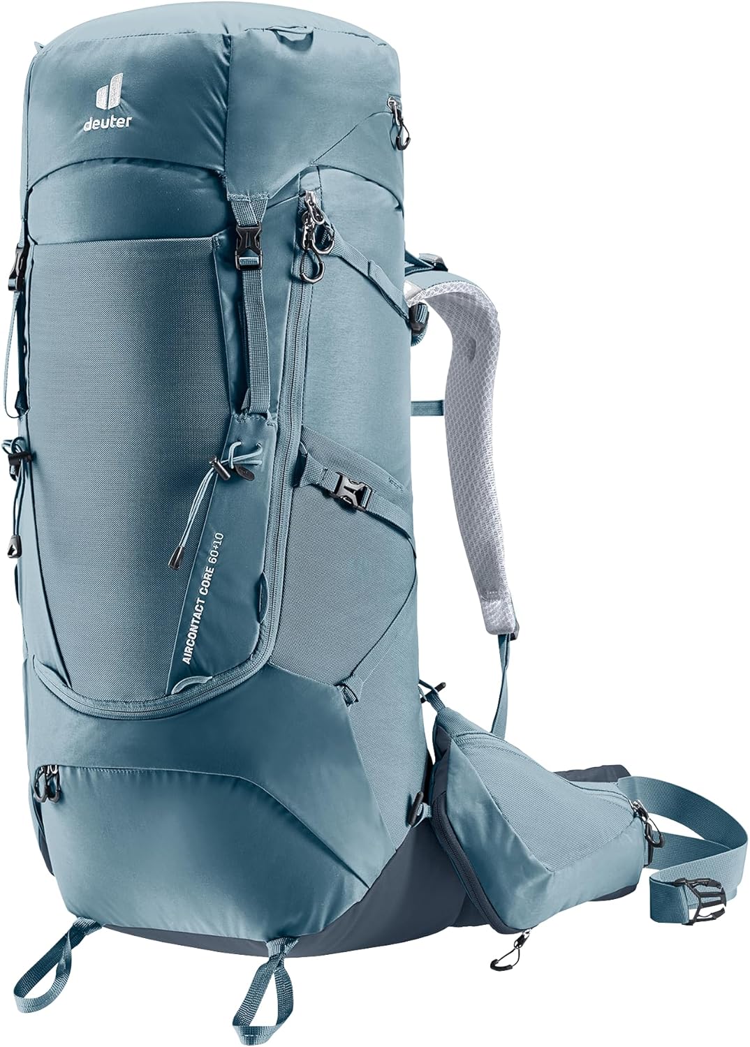Zaino Deuter Aircontact Core 60+10 - grande capacità espandibile - struttura per trekking ed escursioni - configurazione per trasporto di attrezzatura e viaggi outdoor