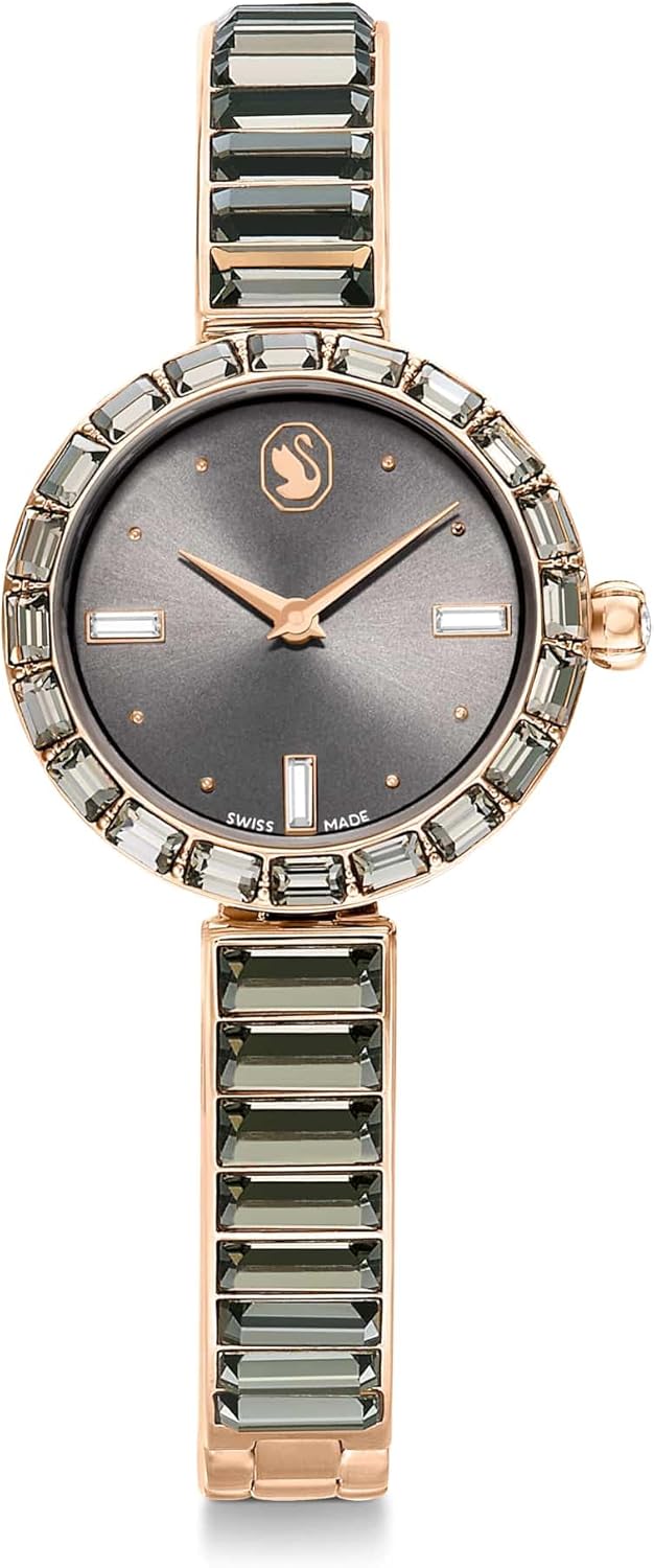 Swarovski Matrix - Orologio Bracciale Jonc Swiss Made - Cristalli e PVD Oro Rosa - Collezione Matrix da Donna