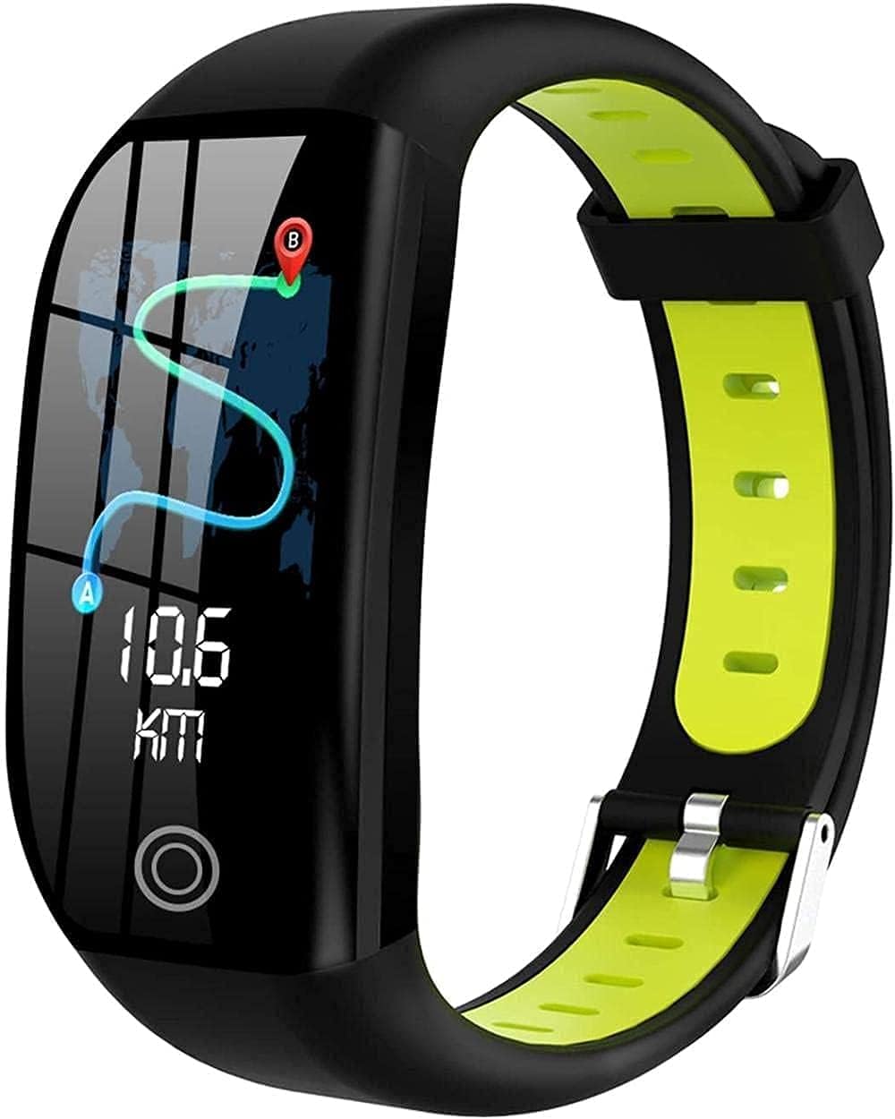Smartwatch fitness tracker grigio verde - Display quadrato 1.14 pollici - Contapassi monitoraggio sonno e modalità multisport - Bluetooth controllo musica e fotocamera