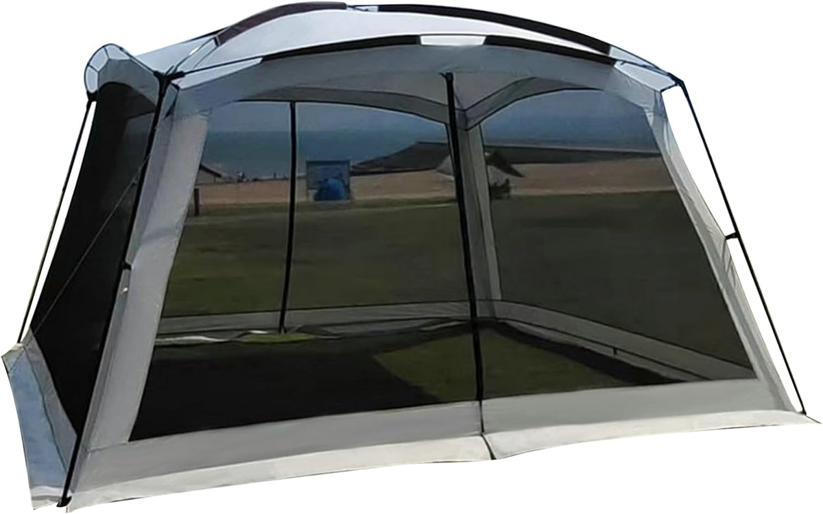Riparo da campeggio bianco con rete - protezione solare resistente ai raggi UV - struttura portatile outdoor - per famiglia giardino escursioni e viaggi