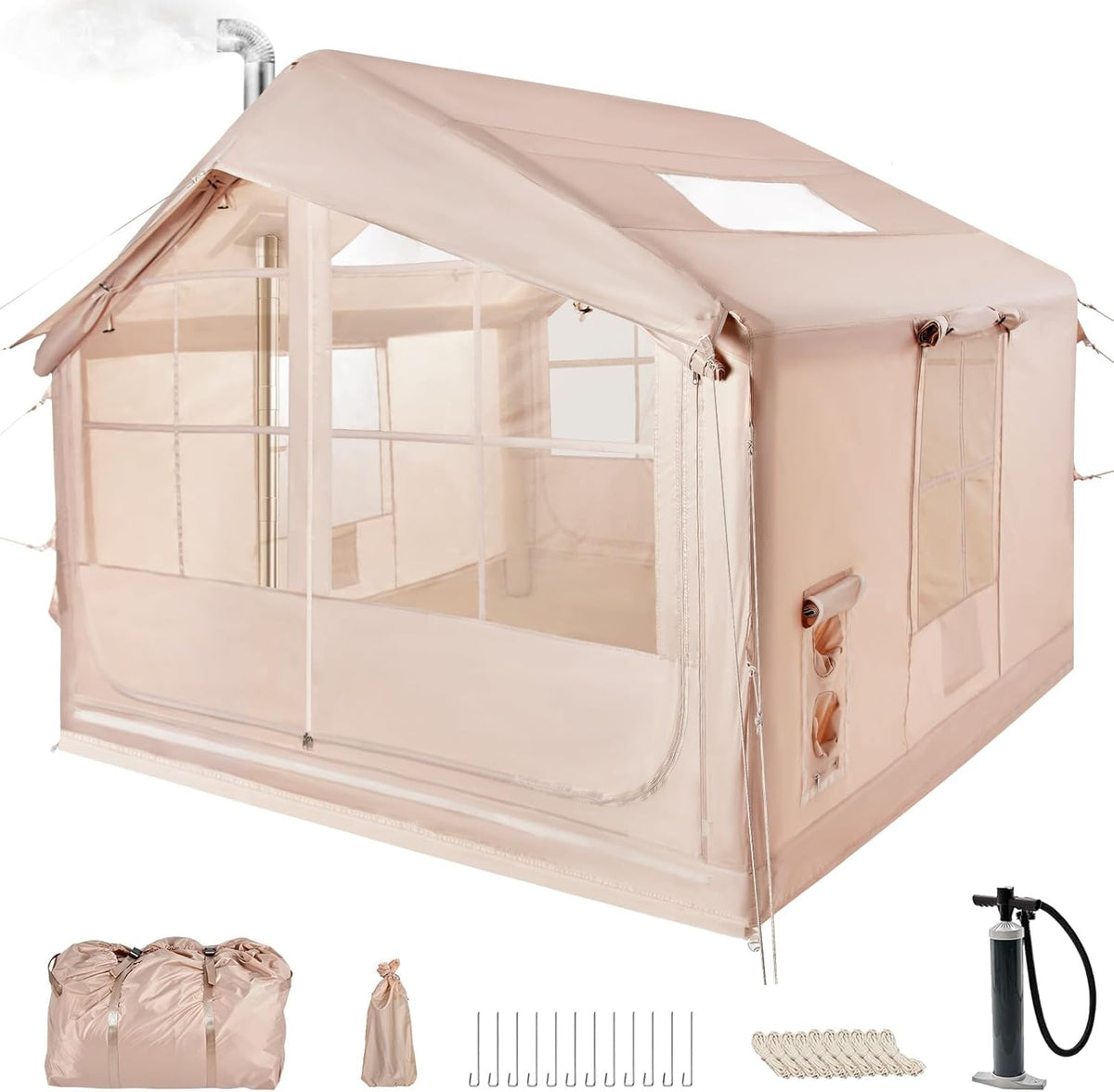 Tenda da campeggio Y33 impermeabile - struttura per 1 persona con larghezza pavimento 250 cm - configurazione per 4 stagioni - per riposo e soggiorni all'aperto