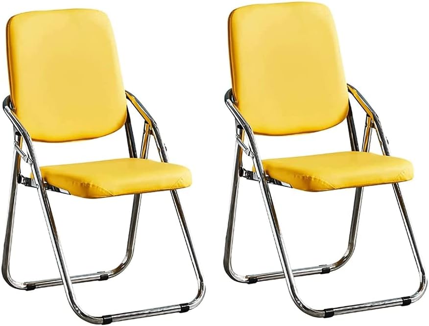 Set di 2 sedie pieghevoli imbottite per ospiti - cuscino comfort colore E - sedute portatili salvaspazio - per casa ufficio bar conferenze ed eventi