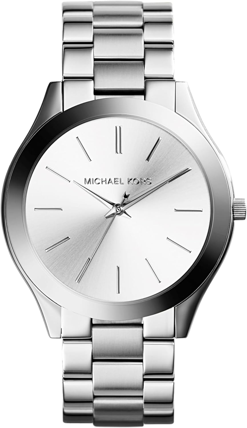 Michael Kors Slim Runway - Orologio donna al quarzo tre lancette - Cassa 42 mm - Cinturino in acciaio inossidabile dal design essenziale
