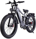 Bici elettrica fuoristrada 26 pollici nera - batteria removibile 48 V 25 Ah - cambio 7 velocità e doppia sospensione - freni idraulici a doppio disco per adulti