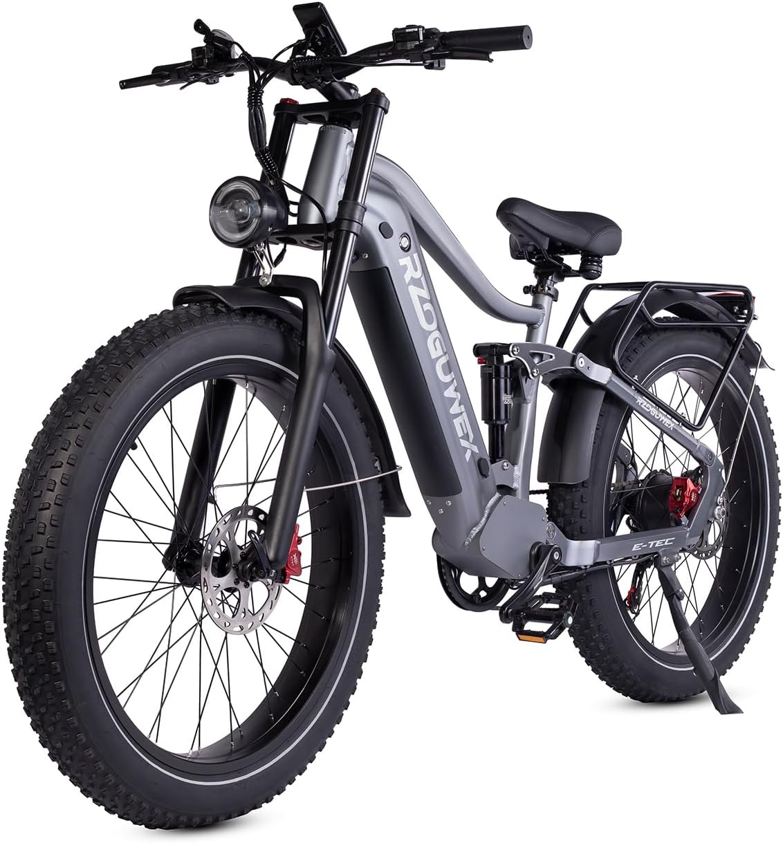 Bici elettrica fuoristrada 26 pollici nera - batteria removibile 48 V 25 Ah - cambio 7 velocità e doppia sospensione - freni idraulici a doppio disco per adulti