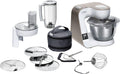 Bosch Serie 4 MUM5XW20 - Planetaria 1000 W Bianca con Bilancia Integrata - Ciotola in Acciaio Inox da 3,9 Litri - 7 Velocità Timer e Accessori Inclusi