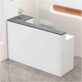 Scrivania da Ufficio Moderna - Finitura Rovere Bianco da 140 cm - Banco per Negozio di Abbigliamento e Mini Mercato - Design Semplice per Spazi di Lavoro