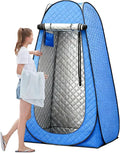 Tenda spogliatoio portatile blu per 1 persona - materiale isolante con rivestimento impermeabile - cabina per cambio - per campeggio spiaggia piscina e trekking