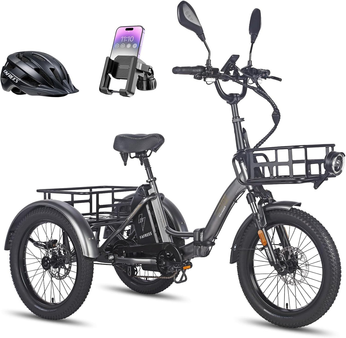 Fafrees F20 MATE triciclo elettrico pieghevole adulti - batteria 48 V 21 Ah - autonomia 65-115 km - ruote 20 pollici e freni idraulici