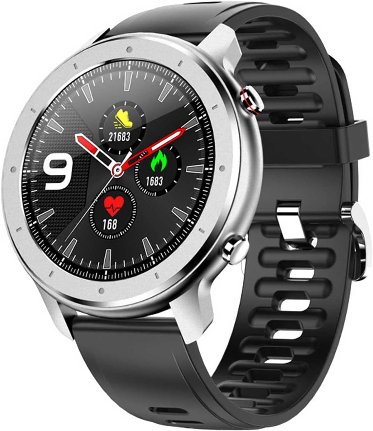 PURRL Smartwatch Uomo 1.3 Pollici - Touch Screen Rotondo Bluetooth - ECG e Contapassi per Attività Quotidiana - Bracciale Sportivo Impermeabile